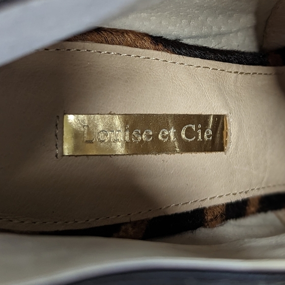 Louise et Cie Calf Hair Leopard Heeled Booties Pearl 8 Lo Lander 3 Maxamilist - Picture 5 of 14